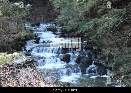 Dies ist abgesehen von Whiskey Creek, fließt durch Corning NY und Caton NY Stockfoto
