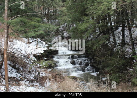 Dies ist abgesehen von Whiskey Creek, fließt durch Corning NY und Caton NY Stockfoto