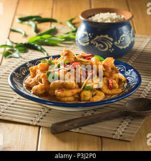 Goan prawn Chili braten. Goa Essen Stockfoto