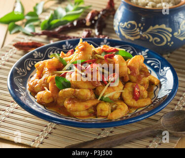 Goan prawn Chili braten. Goa Essen Stockfoto