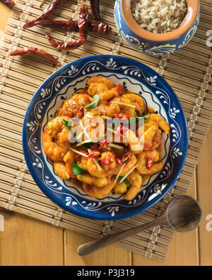 Goan prawn Chili braten. Goa Essen Stockfoto