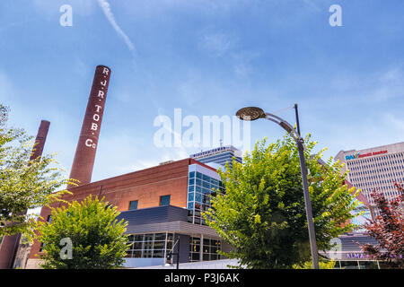 WINSTON - SALEM, NC, USA - Juni 15: Bailey Park am 15. Juni 2018 in der Innenstadt von Winston - Salem, North Carolina. Stockfoto