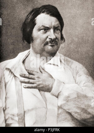 Honoré de Balzac, 1799 - 1850. Der französische Romancier und Dramatiker. Nach einer zeitgenössischen Print. Stockfoto