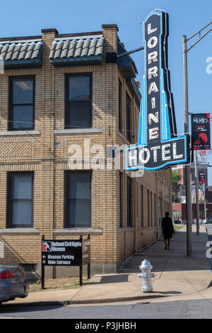 Memphis, Tennessee - das National Civil Rights Museum Lorraine Motel, wo Martin Luther King, Jr. 1968 ermordet wurde. Stockfoto