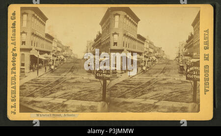 . Whitehall Street, Atlanta, Georgia. Alternative Titel: Views in Georgien. Erstellt: Ca. 1880. Abdeckung: 1870?-1900?. Quelle Impressum: 1870?-1900?. Digitale Element veröffentlicht 6-30 2005; 2-12-2009 aktualisiert. 381 Whitehall Street, Atlanta, Georgia, von J. L. Schaub Stockfoto