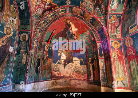 Republik Zypern-byzantinischen Wandmalereien in der Asinou Kirche Stockfoto