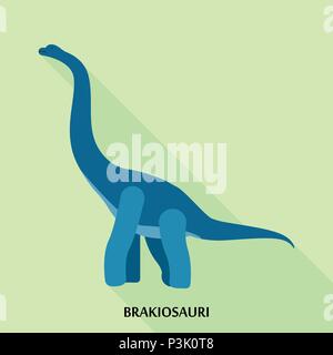 Brakiosauri Symbol, flacher Stil Stock Vektor