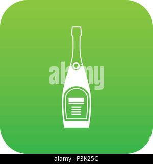 Flasche Champagner Symbol Digital Green Stock Vektor