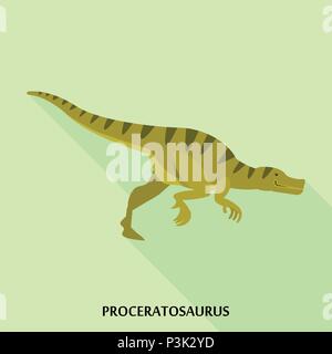 Symbol Proceratosaurus, flacher Stil Stock Vektor