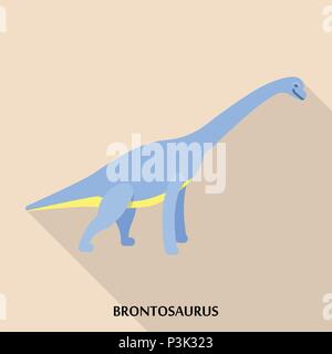 Brontosaurus Symbol, flacher Stil Stock Vektor