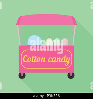 Cotton Candy shop Symbol, flacher Stil Stock Vektor