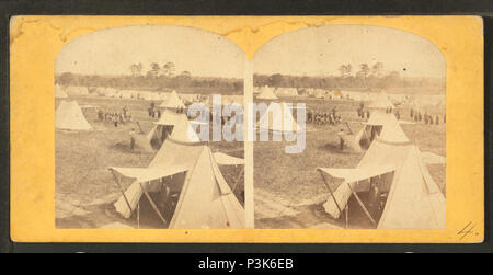 . Camp in der Nähe von Hamilton Festung Monroe, Virginia. Abdeckung: 1865?-1896?. Quelle Impressum: 1865?-1896?. Digitale Element veröffentlicht 3-9 2006; 2-13-2009 aktualisiert. 51 Hamilton Camp in der Nähe der Festung Monroe, Va, von Robert N. Dennis Sammlung von stereoskopische Ansichten Stockfoto