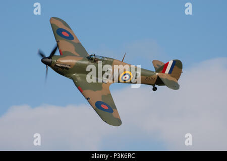 Hawker Hurricane zeigt sich auf der Shuttleworth Evening Air Show im Juni 2018 Stockfoto
