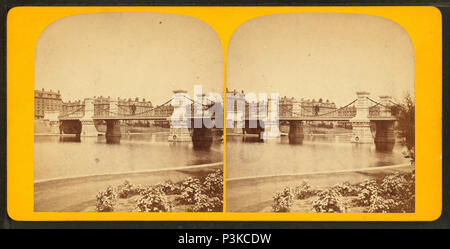 . Brücke auf den öffentlichen Garten. Alternative Titel: Blick auf Boston und Umgebung. Abdeckung: 1860?-1870?. Quelle Impressum: Boston und Gloucester, Mass.: Frank Rowell und Hervey Freund, 1860?-1870?. Digitale Element veröffentlicht; aktualisierte 2-13-2009. 44 Brücke auf den öffentlichen Garten, von John B. Heywood Stockfoto