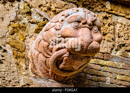 Italien Sardinien Cagliari Castello (casteddu) Bezirk - Tor von zwei Löwen (Porta dei Due Leoni) Detail Stockfoto