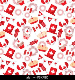 Feier kanadischen set Symbole Muster Vector Illustration skizzieren Stock Vektor