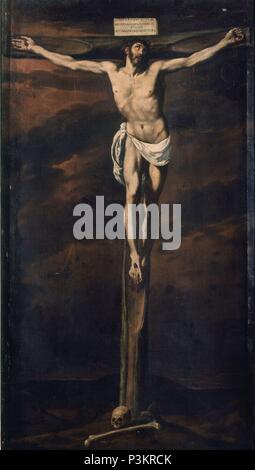 CRISTO DE LA CRUZ - SIGLO XVII. Autor: Luis Tristan de Escamilla (C. 1587-1624). Lage: Casa Museo del Greco - COLECCION, Toledo, Spanien. Stockfoto