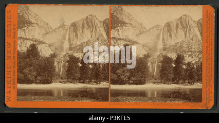 . Yosemite Falls, 2634 ft., Blick von der kosmopolitischen entfernt. Alternative Titel: Watkins' Neue Serie Nr. 3071. Veröffentlicht: 1879-1890. Abdeckung: 1879-1890. Digitale Element veröffentlicht 6-2 2005; Aktualisiert im 7-21 2008. 388 Yosemite Falls, 2634 ft., Blick von der kosmopolitischen Gehen, durch Watkins, Carleton E., 1829-1916 Stockfoto