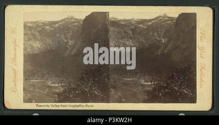 388 Yosemite Valley von Inspiration Point, von Robert N. Dennis Sammlung von stereoskopische Ansichten Stockfoto