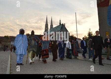 Könige von Kamerun besuchen Görlitz und Zgorzelec Stockfoto
