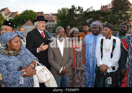 Könige von Kamerun besuchen Görlitz und Zgorzelec Stockfoto