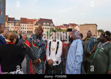 Könige von Kamerun besuchen Görlitz und Zgorzelec Stockfoto