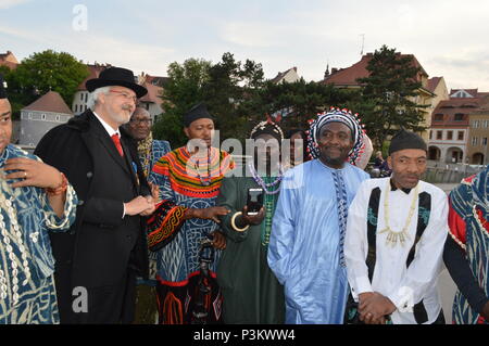 Könige von Kamerun besuchen Görlitz und Zgorzelec Stockfoto