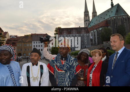 Könige von Kamerun besuchen Görlitz und Zgorzelec Stockfoto