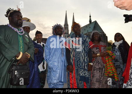 Könige von Kamerun besuchen Görlitz und Zgorzelec Stockfoto