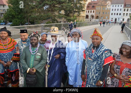 Könige von Kamerun besuchen Görlitz und Zgorzelec Stockfoto