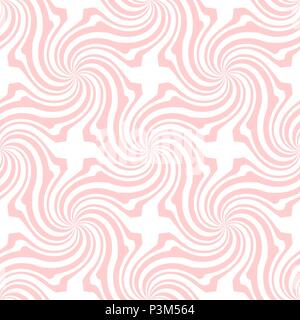 Vektor sunburst nahtlose Muster mit Drall und geometrische Welle. Abstract Pink nahtlose Muster auf weißem Hintergrund Stock Vektor