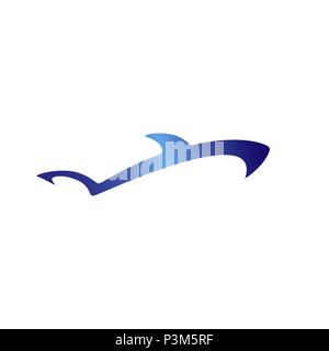 Vektor shark silhouette Logo. Fisch gradient Logo Stock Vektor