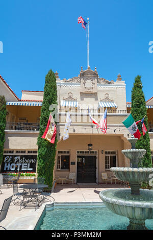 Texas, Presidio County, Marfa, Hotel El Paisano abgeschlossen 1930 Stockfoto