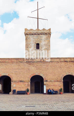 Montjuic Schloss, Barcelona, Katalonien, Spanien Stockfoto