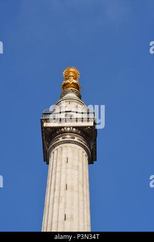 Das Große Feuer von London Monument, das sich in der City von London, England, Großbritannien Stockfoto