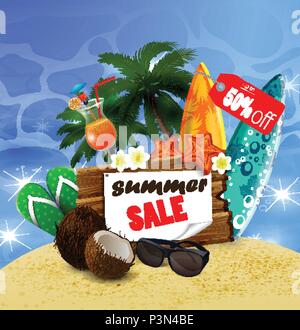 Vektor Sommer Beach Party Flyer Design Stock Vektor