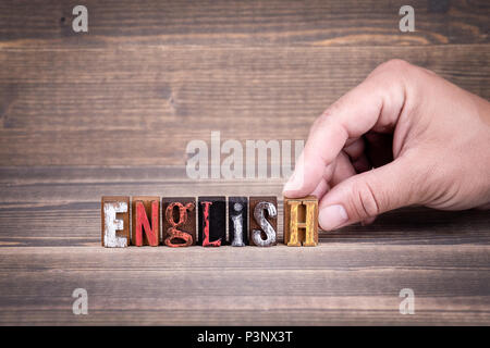 Deutsch, Englisch, Bildung und Business Konzept Stockfoto