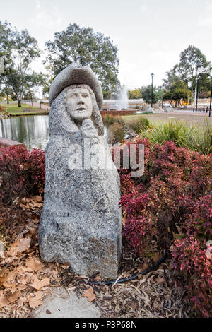 Skulptur, die weiblich Land Sänger. Den Bicentennial Park, Tamworth NSW Australien. Stockfoto