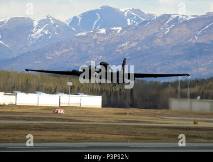 Eine U-2 Dragon Lady nimmt während der Übung nördlichen Rand 17, 8. Mai 2017. Die U-2 ist für die erste Teilnahme an der nördlichen Flanke, gemeinsame Ausbildung Übung ist auf Interoperabilität und Hosting rund 6.000 Service Mitglieder, 200 Flugzeuge fokussiert und bietet die Armee, Marine, Luftwaffe, Marine und Küstenwache mit kritischen Ausbildung. Stockfoto