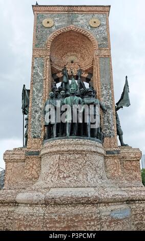 ISTANBUL, Türkei - 25. Mai: Das Denkmal der Republik in Istanbul Türkei am 25. Mai 2018 Stockfoto