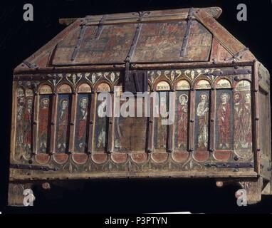 ARCA DE LOS APOSTOLES - SIGLO XIII-ROMANICO ESPAÑOL. Lage: Catedral, Astorga, Leon, Spanien. Stockfoto