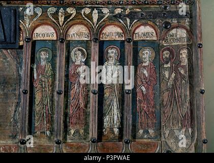 Las MEJORES DEL ARCA DE LOS APOSTOLES - SIGLO XIII-ROMANICO ESPAÑOL. Lage: Catedral, Astorga, Leon, Spanien. Stockfoto