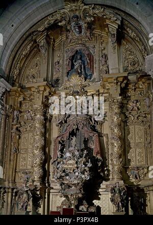 CAPILLA DEL SAGRARIO - RETABLO MAYOR. Autor: José Benito Churriguera de (1665-1725). Lage: Catedral, Segovia, Spanien. Stockfoto