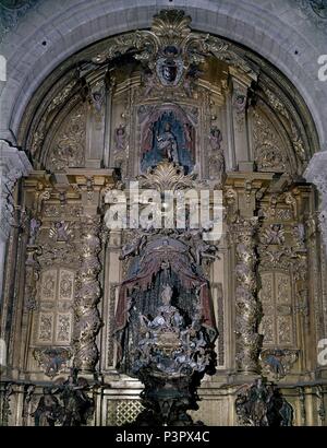 CAPILLA DEL SAGRARIO - RETABLO MAYOR. Autor: José Benito Churriguera de (1665-1725). Lage: Catedral, Segovia, Spanien. Stockfoto