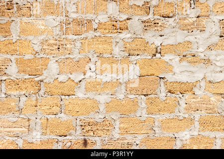 Brick von Muscheln Textur Hintergrund, Wand ist von Muscheln Ziegel Stockfoto