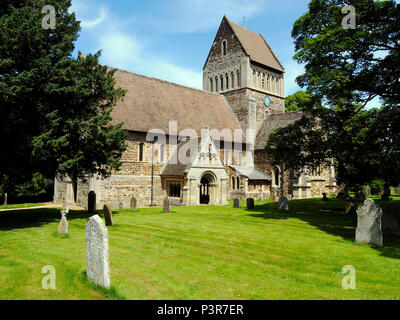 Die feinen normannische Kirche im Westen Norfolk Dorf Castle Rising. Stockfoto