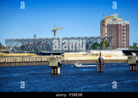 Die Bahnhofshalle in den Bau der U4, Haltestelle an der Elbe in Hamburg, Deutschland, Europa, die im Bau befindliche Bahnhofshalle der U4, Haltes Stockfoto