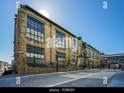 Das Original von Charles Rennie Mackintosh gestaltete Gebäude, die Bestandteil der Glasgow School of Art in Renfield Street Glasgow Schottland Großbritannien Stockfoto