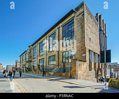 Das Original von Charles Rennie Mackintosh gestaltete Gebäude, die Bestandteil der Glasgow School of Art in Renfield Street Glasgow Schottland Großbritannien Stockfoto