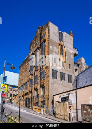 Das Original von Charles Rennie Mackintosh gestaltete Gebäude, die Bestandteil der Glasgow School of Art in Renfield Street Glasgow Schottland Großbritannien Stockfoto